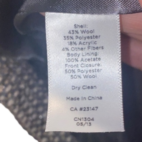 Talbots Wool Tweed Moto Zip Blazer Suit Jacket Coat Neutral Dark Academia 12P - Picture 6 of 7